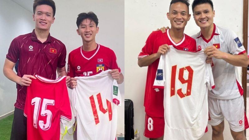 Hàng loạt cầu thủ Lào làm điều này với ngôi sao ĐT Việt Nam