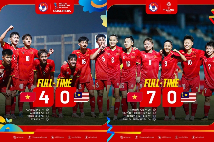 Liên tiếp áp đảo, Việt Nam tạm thắng Malaysia 11-0